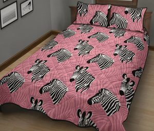 Zebra Head Pattern Quilt Bed Set