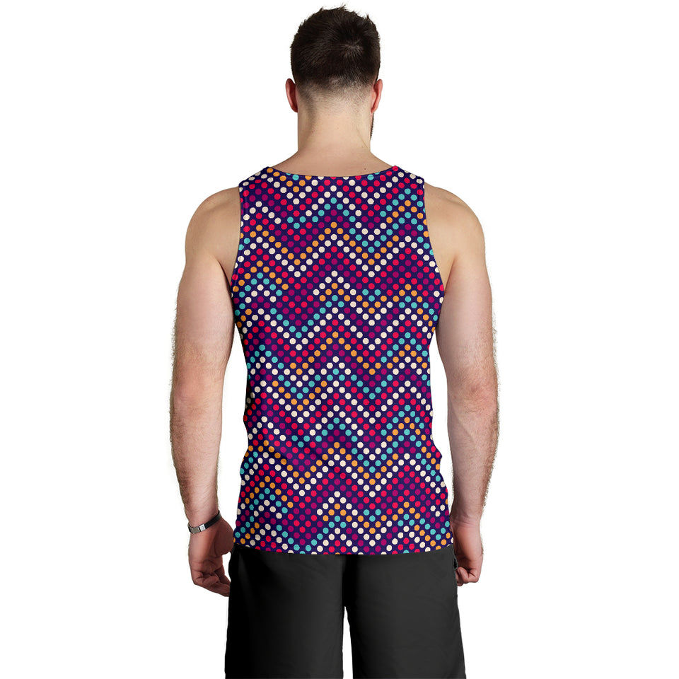 Zigzag Chevron Pokka Dot Aboriginal Pattern Men Tank Top