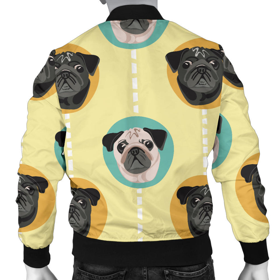 Pug Head Pattern Men Bomber Jacket