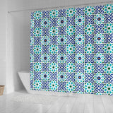 Blue Theme Arabic Morocco Pattern Shower Curtain Fulfilled In US