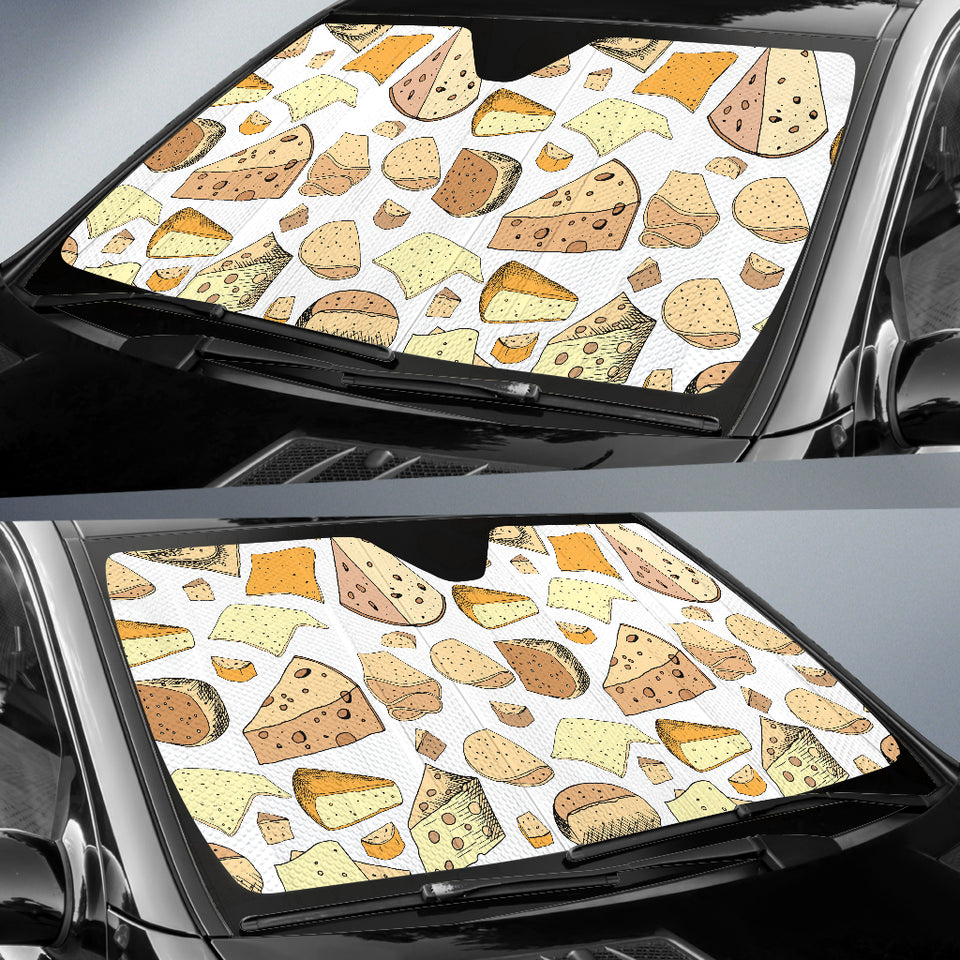 Cheese Pattern Theme Car Sun Shade