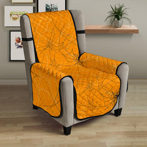 Cobweb Spider Web Pattern Orange Background Chair Cover Protector