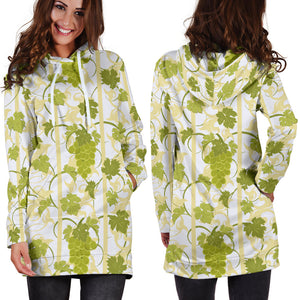 Grape Pattern Background Women Hoodie Dress