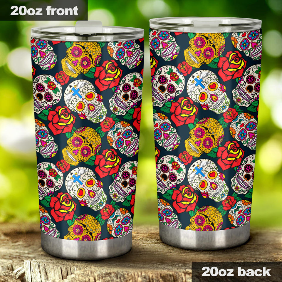 Suger Skull Pattern Background Tumbler