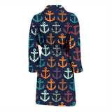 Colorful Anchor Dot Stripe Pattern Men Bathrobe