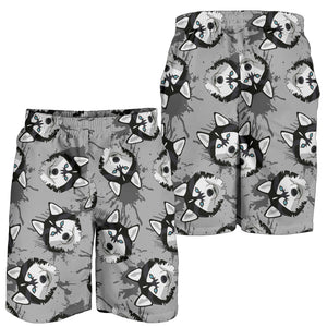 Siberian Husky Pattern Theme Men Shorts