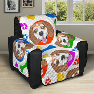 Colorful Beagle Bone Pattern Recliner Cover Protector