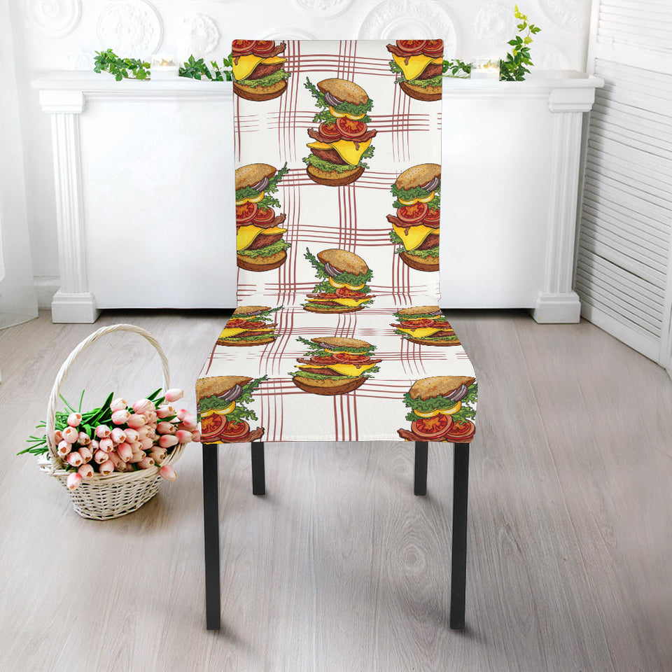 Hamburger Pattern Print Design 03 Dining Chair Slipcover