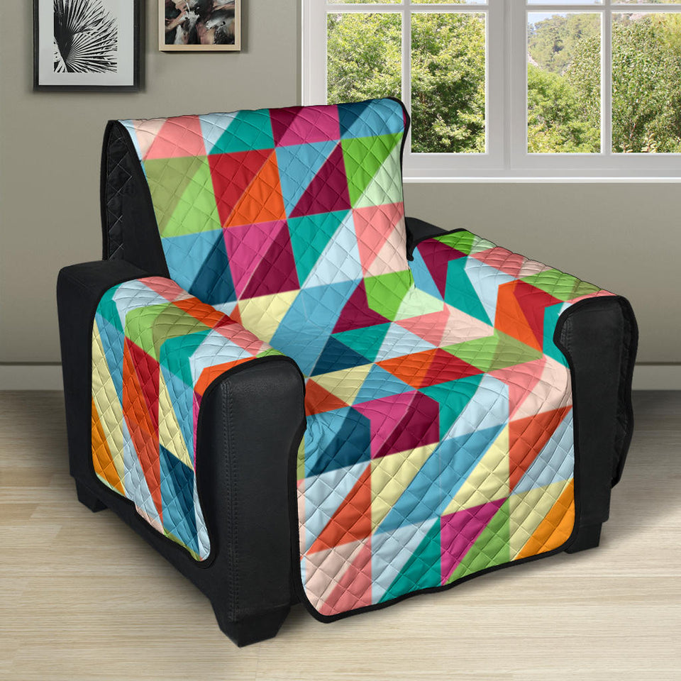 Rainbow Geometric Pattern Recliner Cover Protector