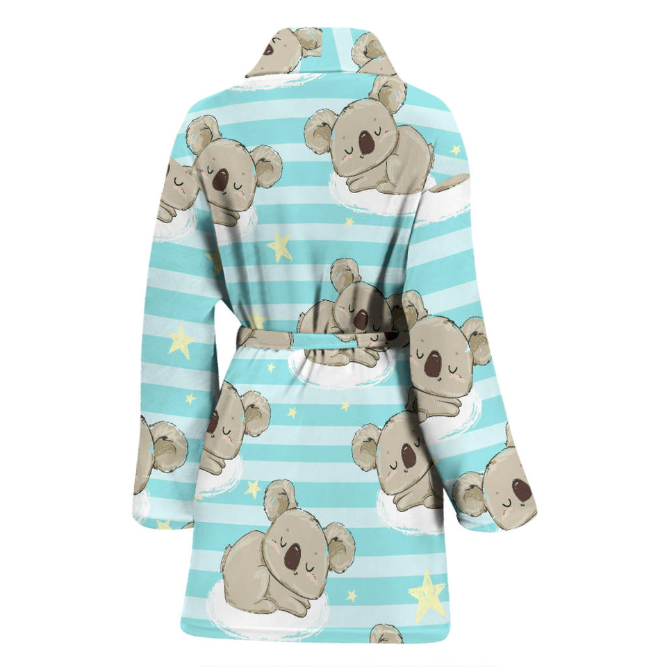 Sleep Koala Pattern Women Bathrobe