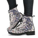 Snake Leaves Pattern Leather Boots