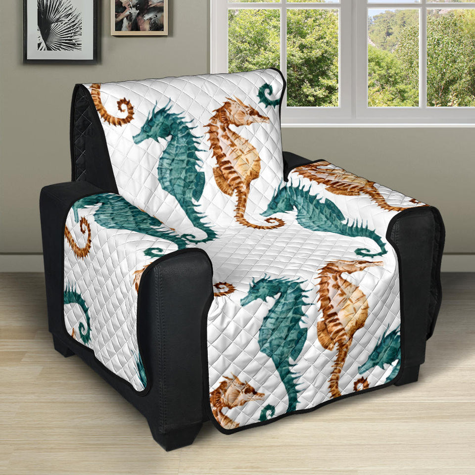 Seahorse Pattern Background Recliner Cover Protector