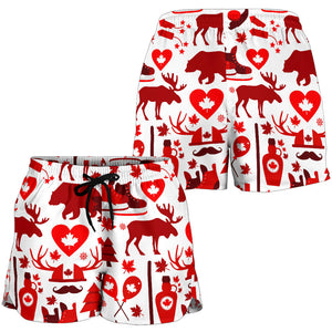 Canada Pattern Print Design 04 Women Shorts