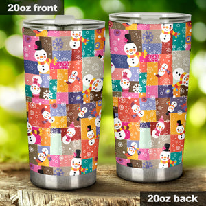 Snowman Colorful Theme Pattern Tumbler