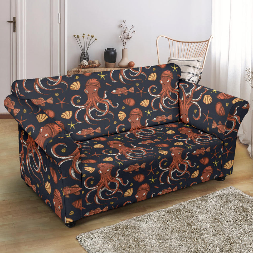 Octopus Pattern Loveseat Couch Slipcover