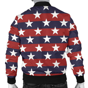 USA Star Pattern Background Men Bomber Jacket