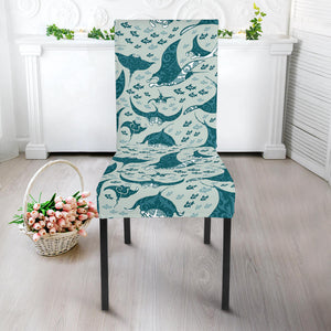 Stingray Pattern Print Design 01 Dining Chair Slipcover