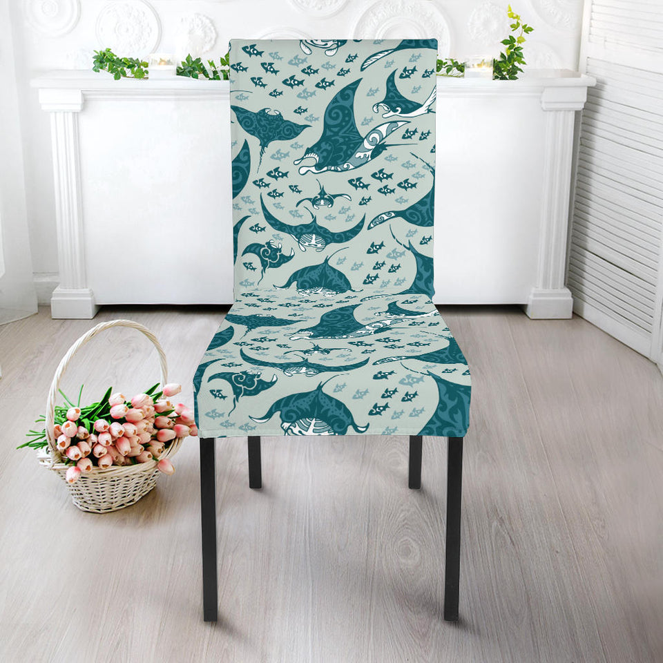 Stingray Pattern Print Design 01 Dining Chair Slipcover