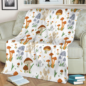 Mushroom Pattern Theme Premium Blanket