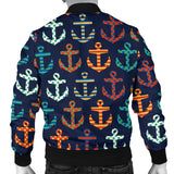 Colorful Anchor Dot Stripe Pattern Men Bomber Jacket
