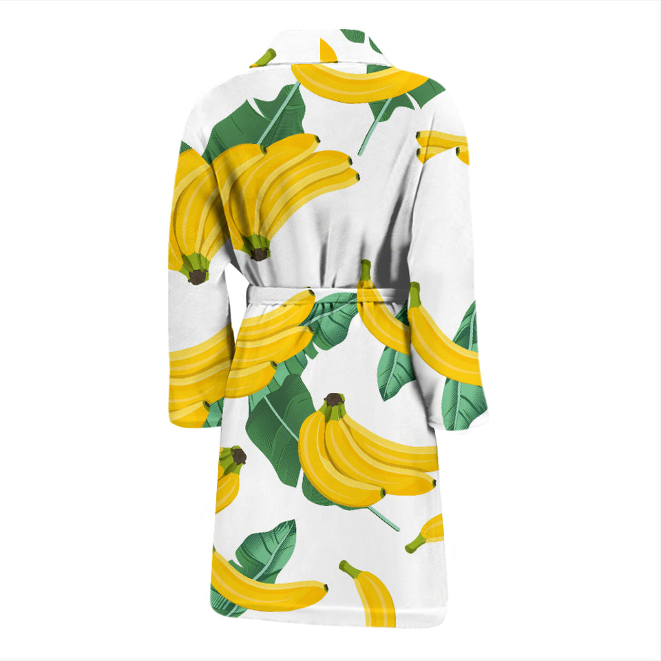 Banana and Leaf Pattern Men Bathrobe