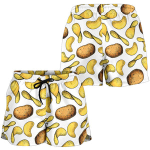 Potato Chips Pattern Print Design 01 Women Shorts