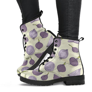 Onion Pattern Set Leather Boots