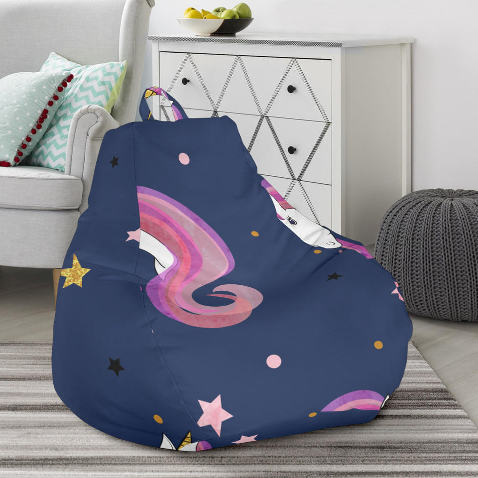 Unicorn Head Pattern Bean Bag Cover