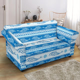 Dolphin Tribal Pattern background Loveseat Couch Slipcover