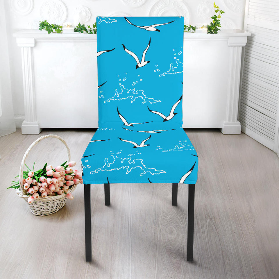 Seagull Pattern Print Design 05 Dining Chair Slipcover