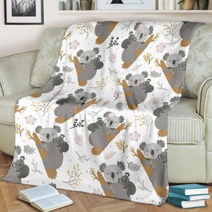 Koala Mom and Baby Pattern Premium Blanket