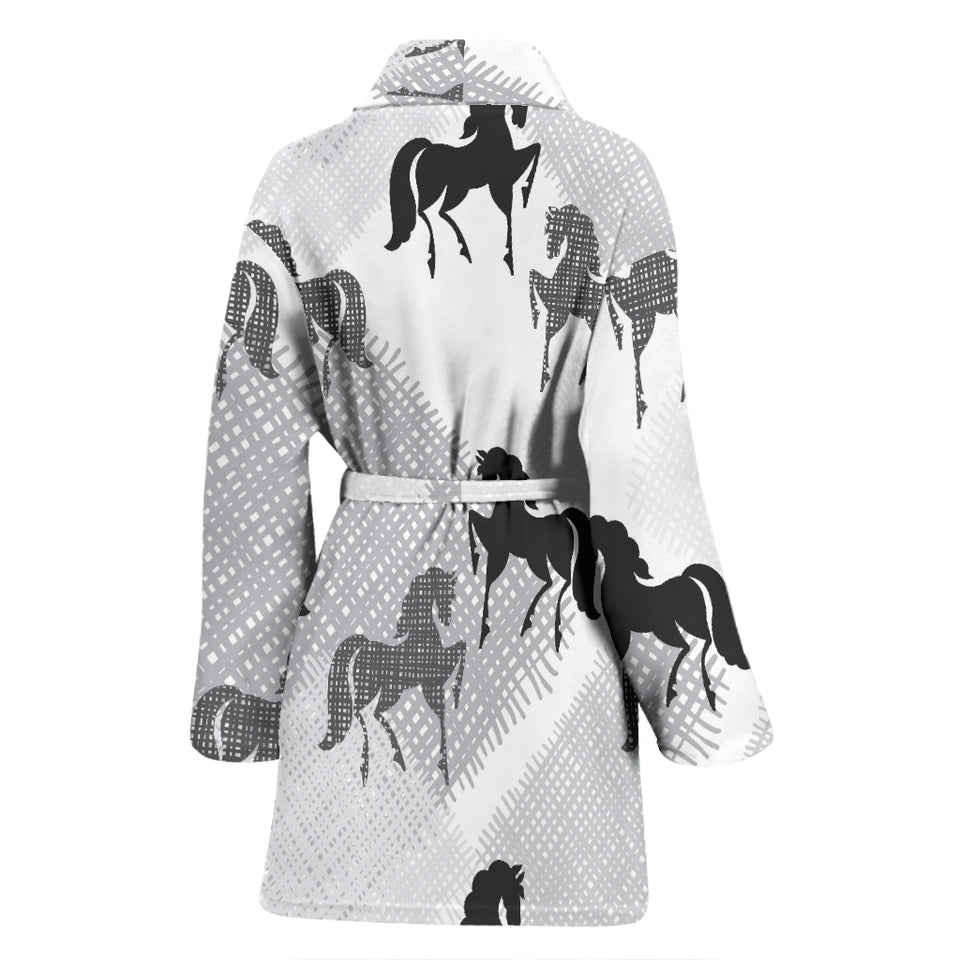 Horse Pattern Women Bathrobe
