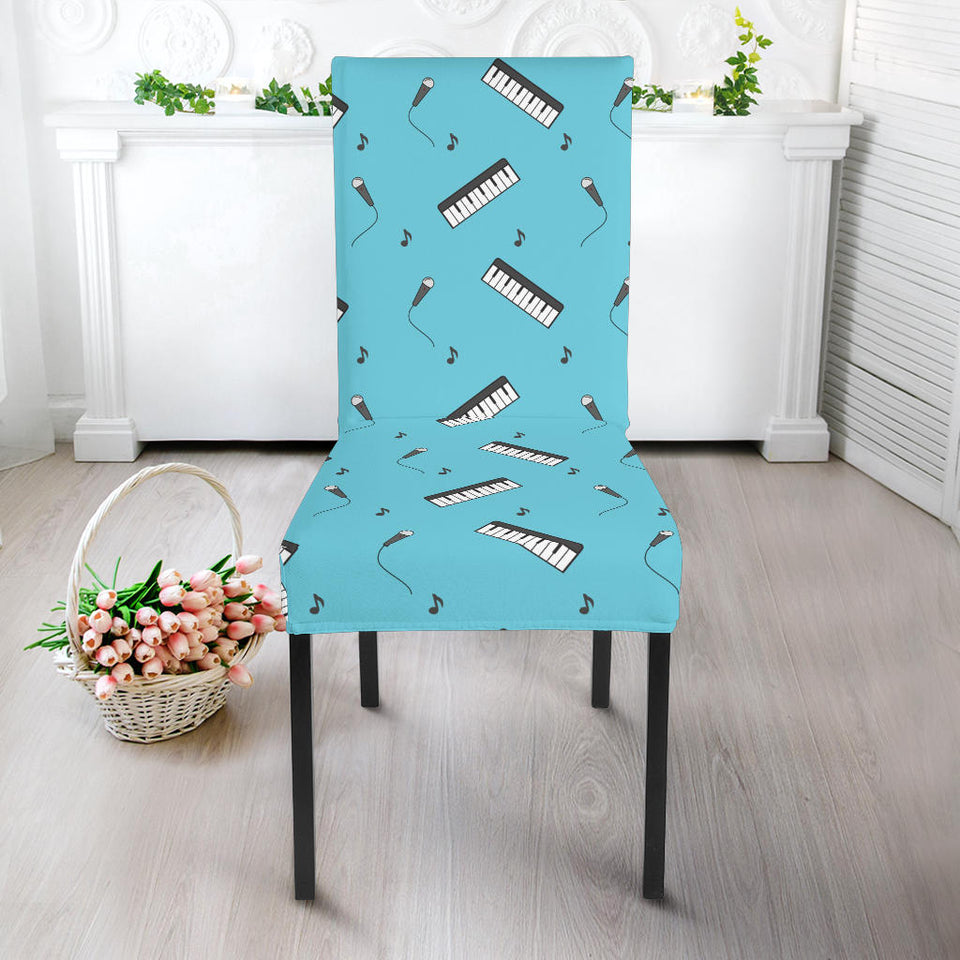 Piano Pattern Print Design 01 Dining Chair Slipcover