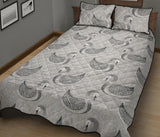 Swan Gray Pattern Quilt Bed Set