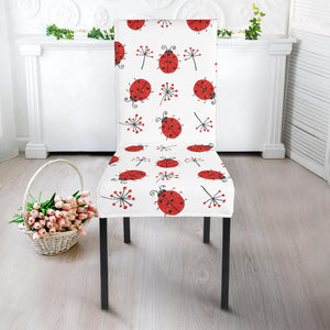 Ladybug Pattern Print Design 04 Dining Chair Slipcover