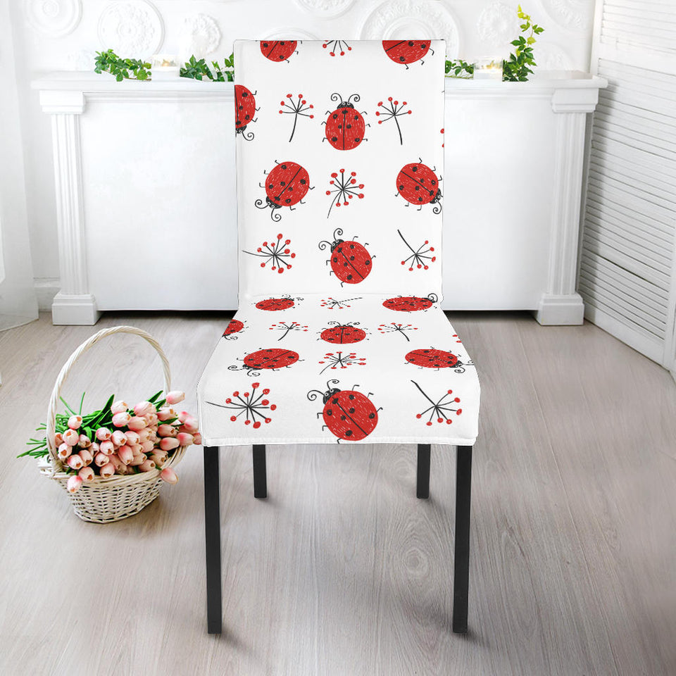 Ladybug Pattern Print Design 04 Dining Chair Slipcover