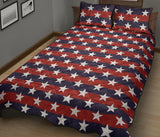 USA Star Pattern Background Quilt Bed Set