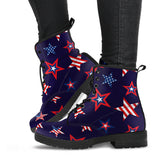 USA Star Pattern Theme Leather Boots