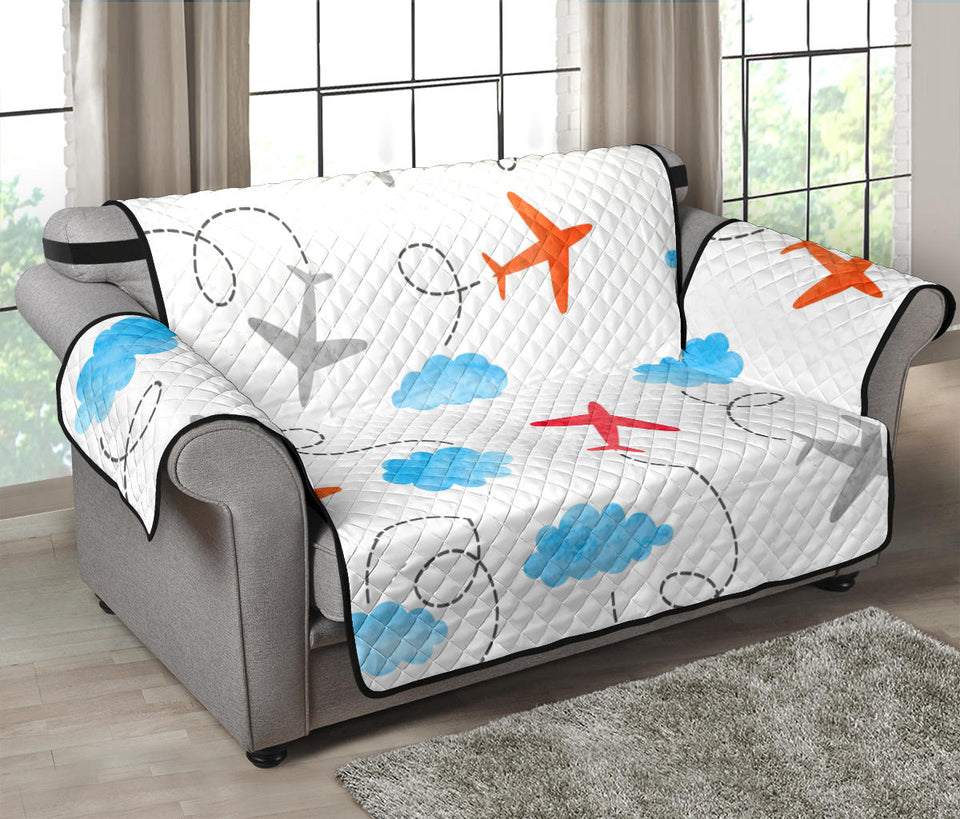 Airplane Cloud Pattern Loveseat Couch Cover Protector