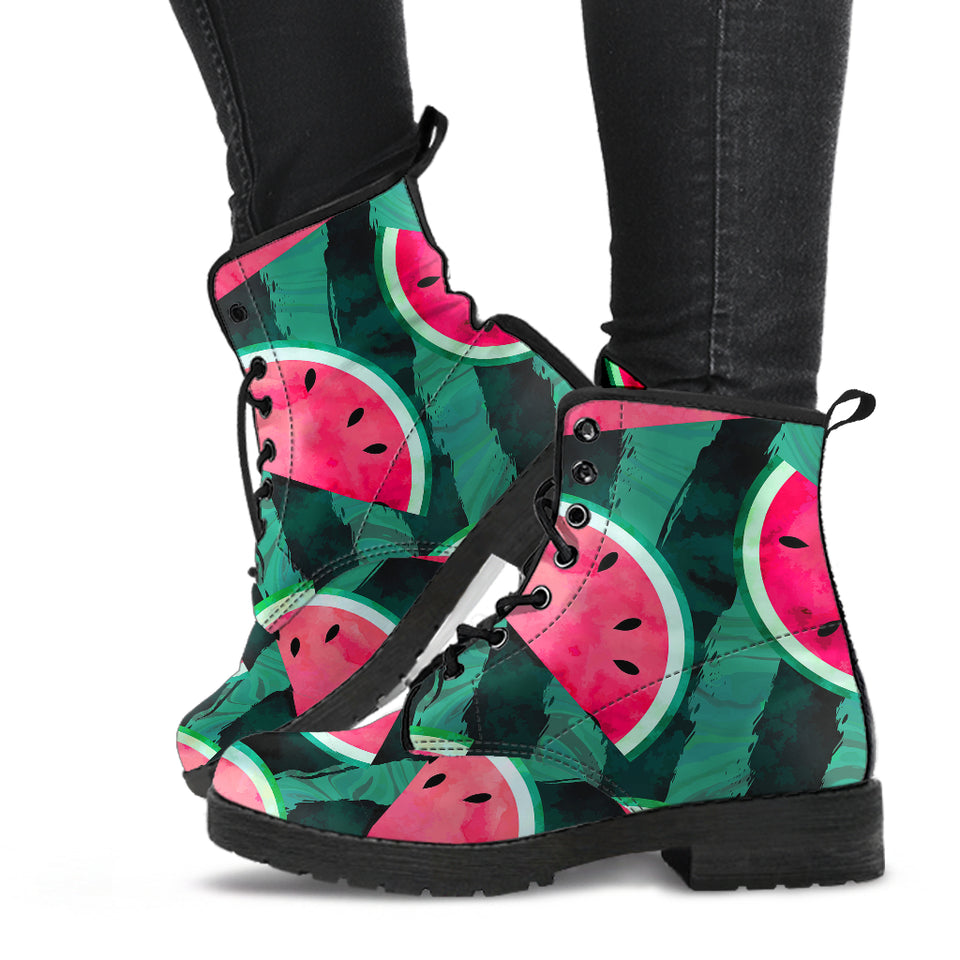Watermelon Pattern Leather Boots