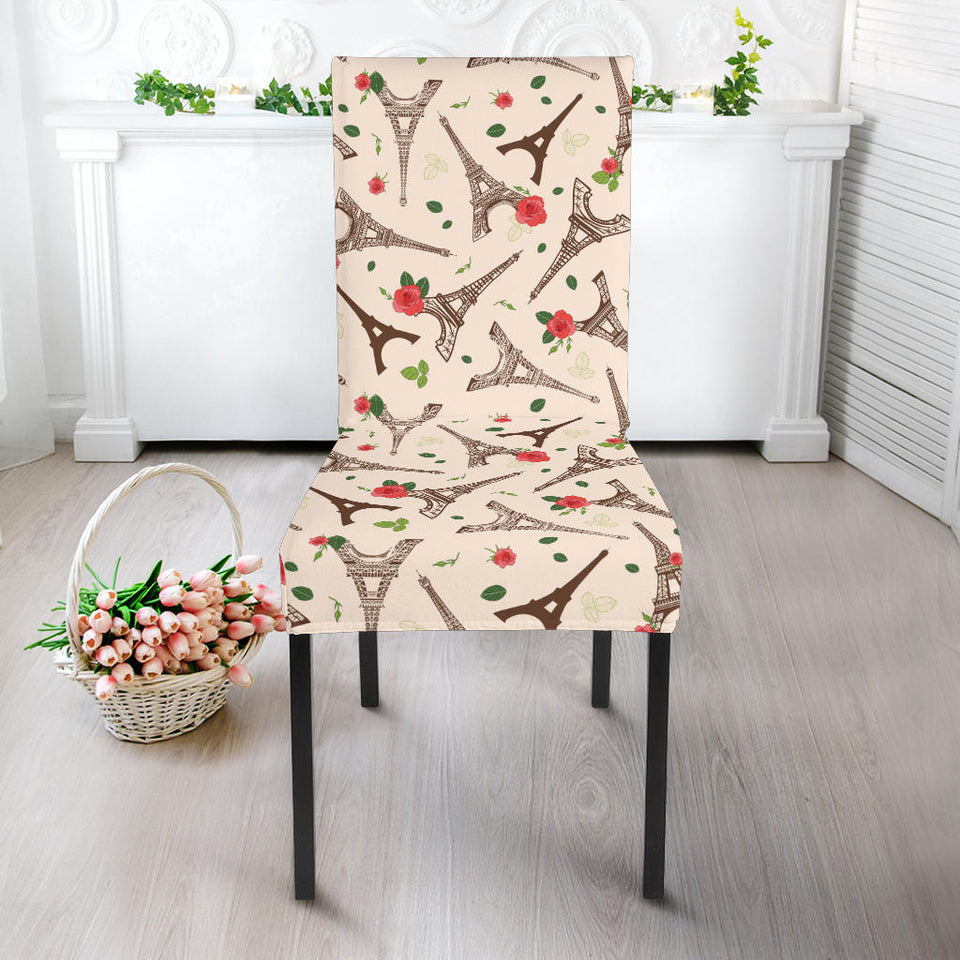 Eiffel Tower Pattern Print Design 03 Dining Chair Slipcover