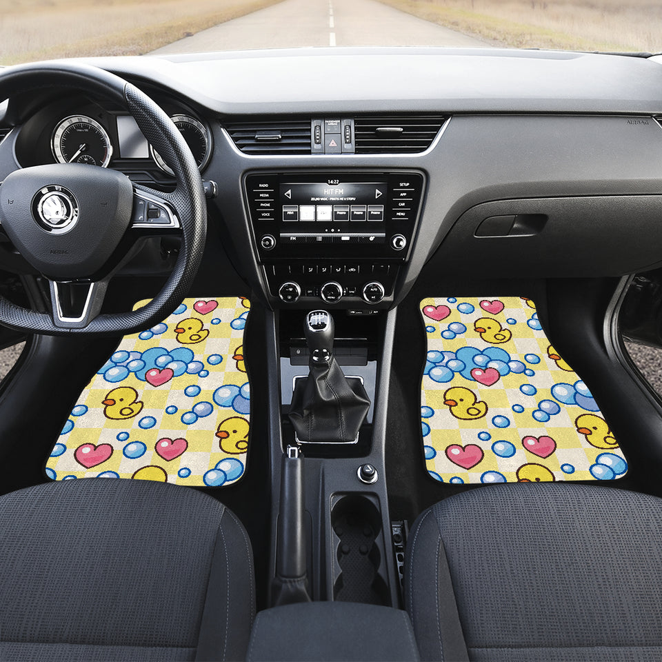 Duck Toy Pattern Print Design 01 Front and Back Car Mats