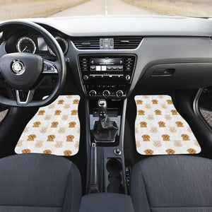 Golden Retriever Pattern Print Design 03 Front and Back Car Mats