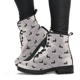 Siberian Husky Pattern Background Leather Boots