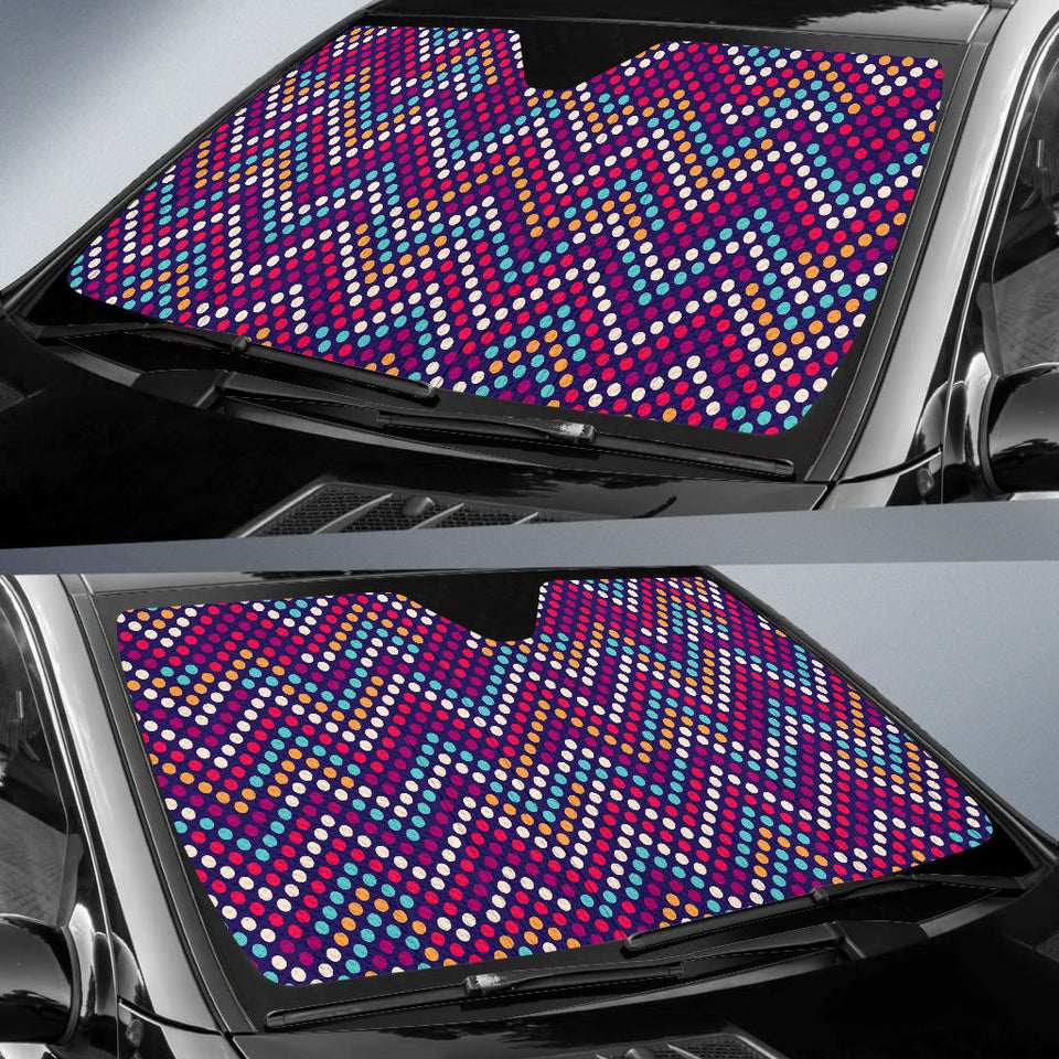 Zigzag Chevron Pokka Dot Aboriginal Pattern Car Sun Shade