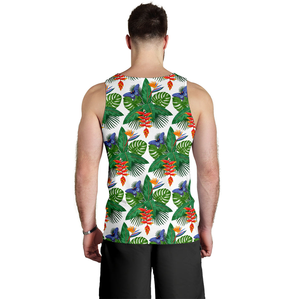 Heliconia Butterfly Leaves Pattern Men Tank Top