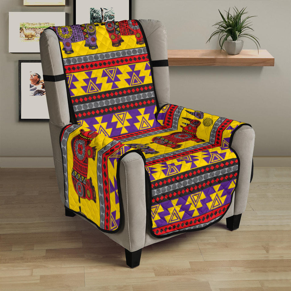 Rhino African Afro Dashiki Adinkra Kente Ethnic Motifs Chair Cover Protector