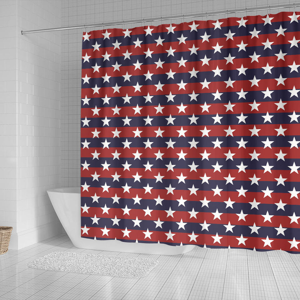 USA Star Pattern Background Shower Curtain Fulfilled In US