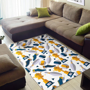 Bowling Ball and Shoes Pattern Area Rug