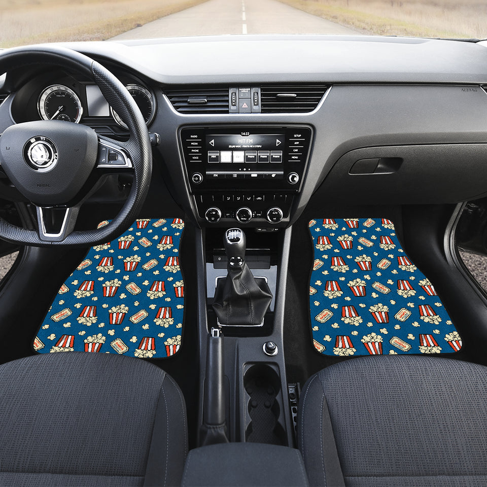 Popcorn Pattern Print Design 03 Front and Back Car Mats